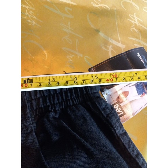 Lee Riders Womens Side Elastic Utility Black Denim Size 14 Short - Picture 9 of 10